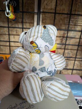 Handmade Butterfly Print Fabric Teddy Bear - 25% Off When You Bundle 5+ Items!